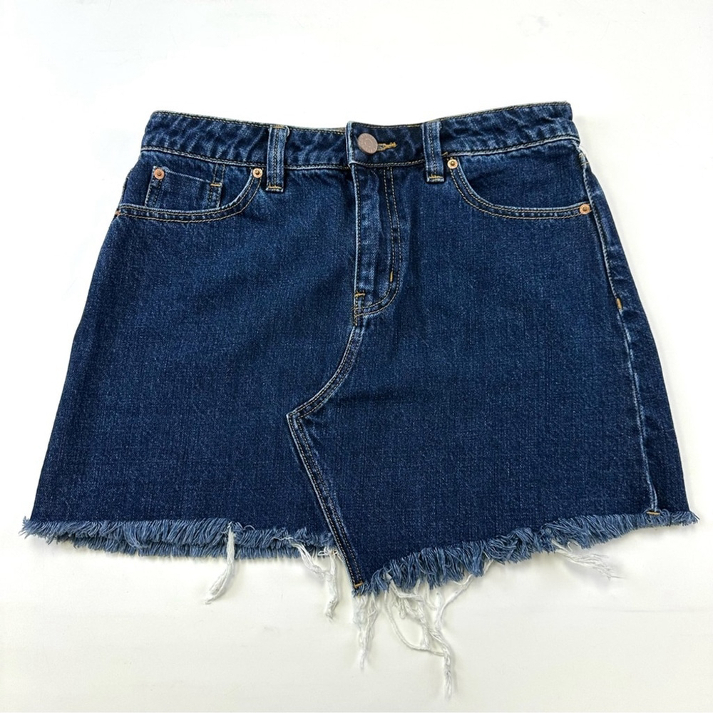 BDG Urban Outfitters dark wash asymmetrical hem denim jean skirt Medium fits S